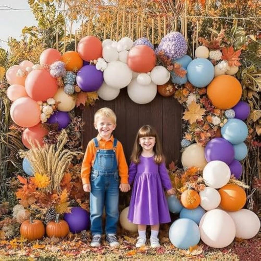 Pastel Balloon Garland Pink Orange Purple Balloons Kit Different Size Peach Blue White Balloon Arch For Wildflower Birthday Baby Shower Weeding Fairy Floral Summer Hawaii Party Decor