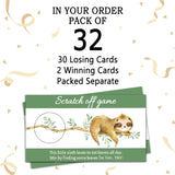 Sloth Baby Shower Scratch Off Game Cards?32 Pcs?Sloth Baby Games Raffle Cards Wedding Bridal Shower Gift Certificate Scratch Off Cards Family Holiday Games Supplies For Kids Adults