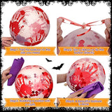 60pcs Halloween Scary Balloons 12 Inch Blood Splatter Handprint Confetti Party Decorations