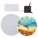 Resin Clock Molds,10''/14'' Roman Numerals Clock Silicone Mold With Mechanism,Resin Clock Epoxy Casting Molds For Diy Jewelry Art Crafts Home Decor Gift Wall Hanging Ornaments(Large, Arabic)