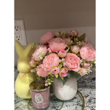 Artificial Peonies Silk Flowers, Pink Faux Peony Bouquet 2 Bundles Florals Arrangements For Farmhouse Home Boho Wedding Table Centerpiece, Fake Plastic Flower Bulk For Vase Decoration (Light Pink)