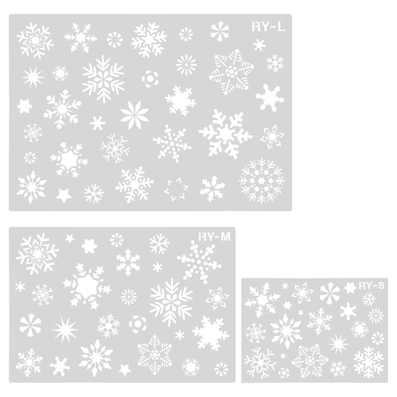 3Pcs Christmas Snowflake Stencil Template, Reusable Snowflake Stencils Christm