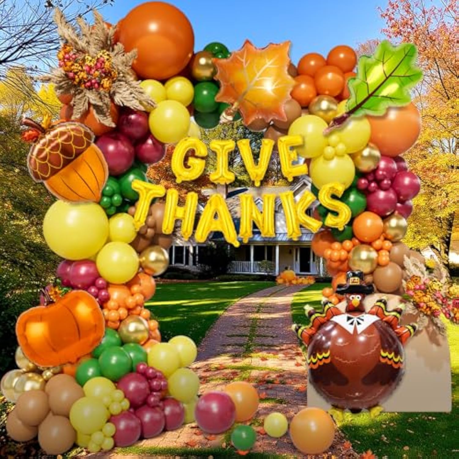 Fall Balloon Arch Kit: Thanksgiving, Harvest Party Decor - 164 Piece