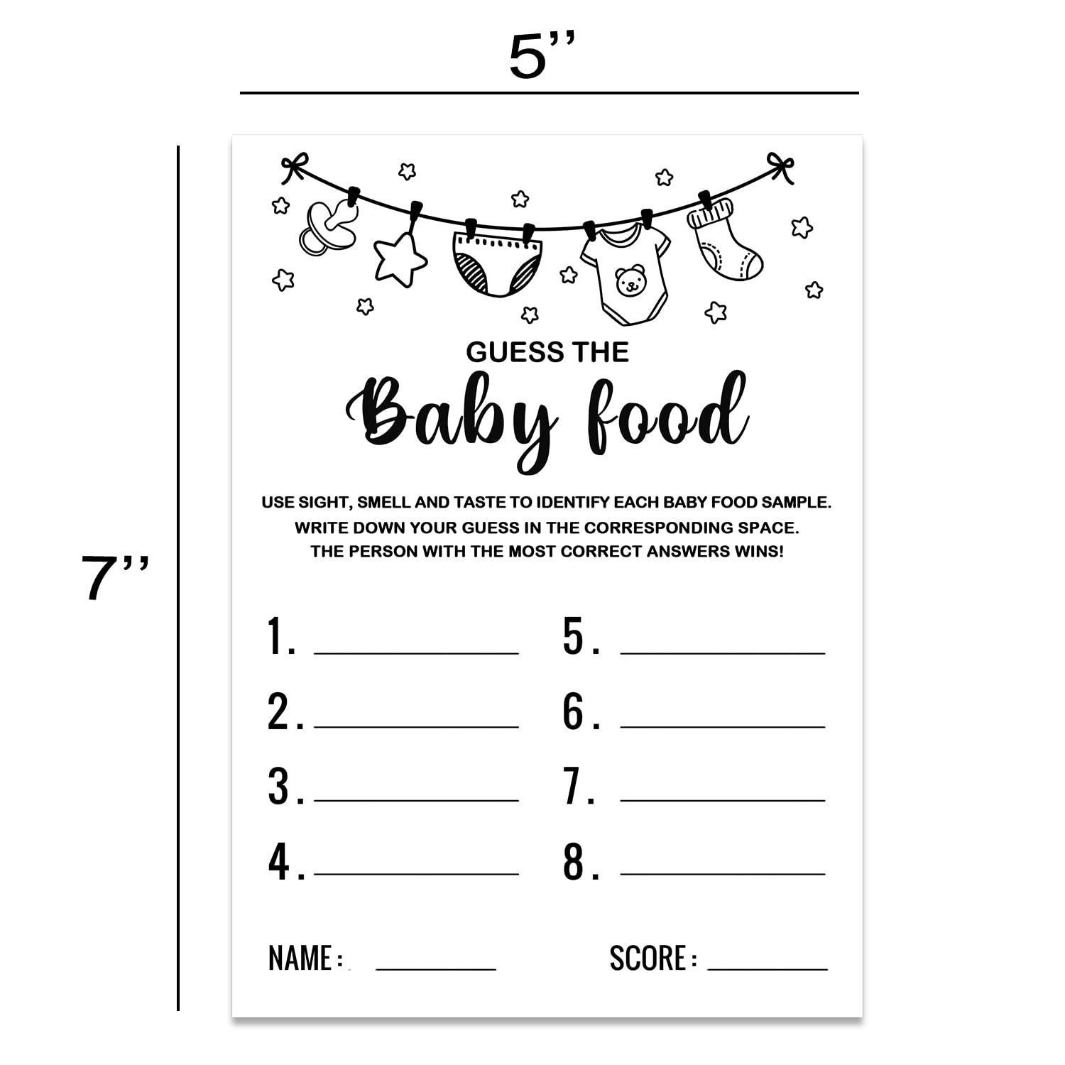 Baby Shower Game, Guess The Baby Food Baby Shower Game, Gender Reveal Party Supplies, Baby Shower Decorations, Baby Shower Party Games Supplies & Activities, 30 Game Cards Included
