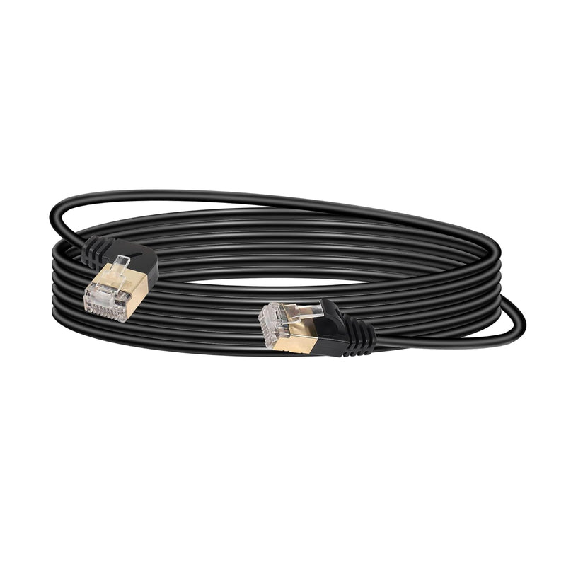 10Ft 90 Degree Right Angle Cat8 Ethernet Cable, High Speed 40Gbps 2000Mhz Netw