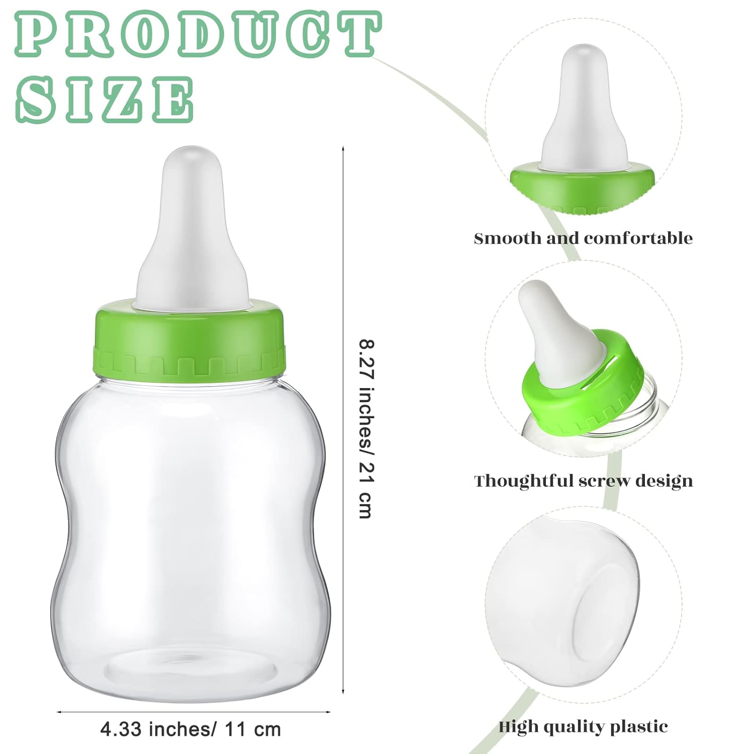 62 Pcs Baby Shower Games Guess How Many Candies Are In The Jar Sign 50 Small Guessing Games 10 Hb Pencils And 1000 Ml Milk Bottle For Baby Shower Gender Reveal Party(Fresh Color,Plant)