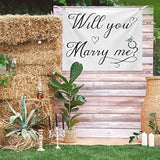 Will You Marry Me Tapestry Marry Me Sign Proposal Banner Wall Hanging Hand Lettering Engagement Decorations For Wedding Proposal Party Wall Backdrop Decor 59.1 X 51.2 Inch