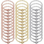 24 Pieces Bracelet Chains Bulk With Ot Toggle Clasp Alloy Link Chains Diy Jewelry Making Bracelets For Women Diy Jewelry Crafts Supplies(Gold, Silver And Rose Gold)