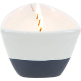 Pavilion Gift Company Life is Better 10 Oz Triple Wick Candle in Ceramic Boat Dish, Blue, 67770, 67770, 67770, 67770