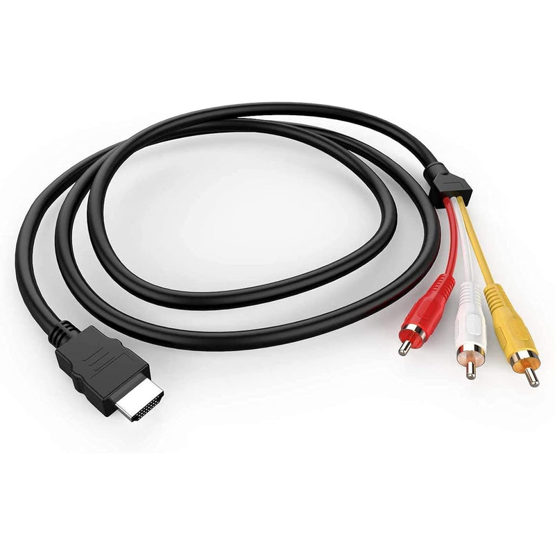 Hdmi To Rca Cable, 1080P 5Ft/1.5M Hdmi Male To 3-Rca Video Audio Av Cable Conn