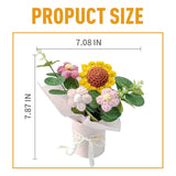 Crochet Medium Sunflower Flower Bouquet: Handmade Knitted Bouquet For Mother'S Day Birthday Home Decor Girlfriend Wedding Grandma Bday Gift(Pink) (Pink)