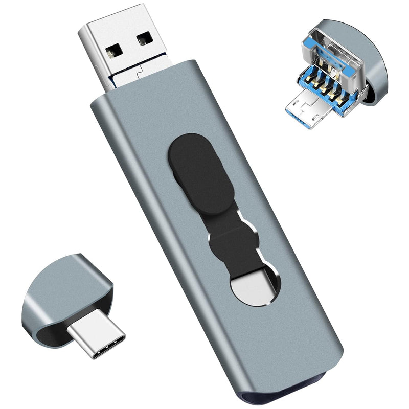 128Gb Usb 3.0 Flash Drive 3-In-1 Photo Stick For Android Phones, Borlterclamp