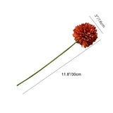 Burnt Orange Artificial Ball Chrysanthemum 12 Stems Faux Flowers With Bendable Stems For Valentine'S Day And New Year Decorations Diy Wedding Centerpiece Fall Decor Home Arrangements