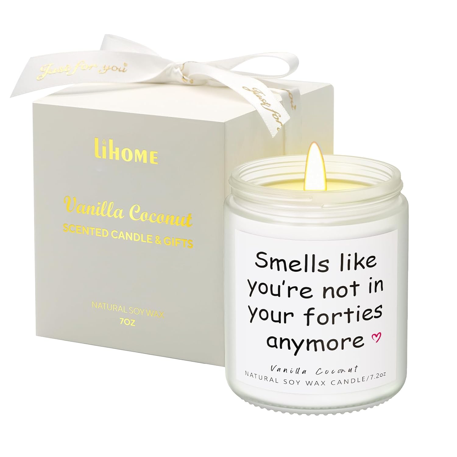 50Th Birthday Gifts For Her Him– Funny Birthday Candle & Decorations, Best Friend Gift Idea – Natural Soy Wax Vanilla Coconut Scented Candle (7Oz)