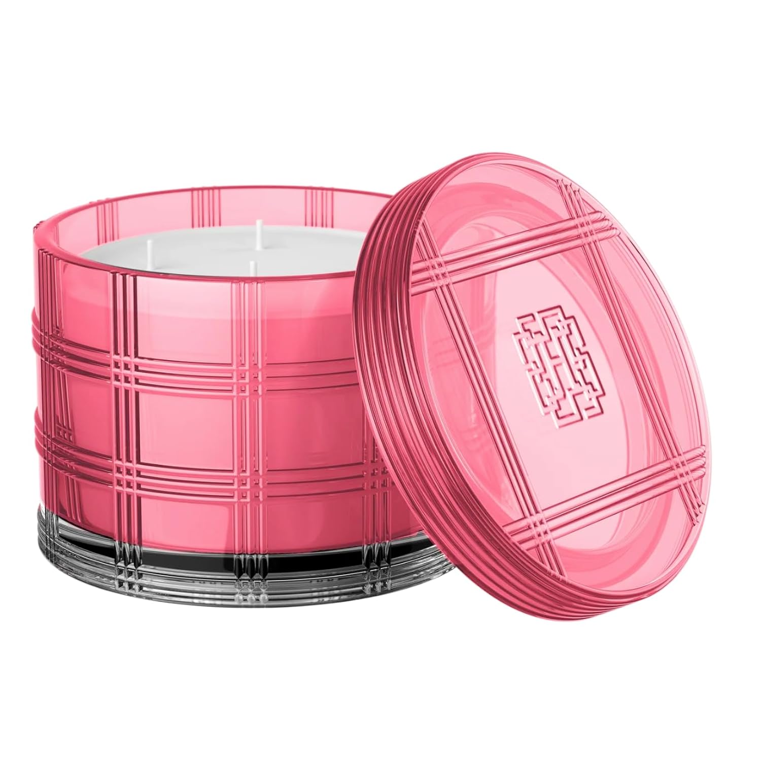 Homeworx Sueded Rose Scented Candle 4 Wick Candle 18 Oz Pink Textured Glass