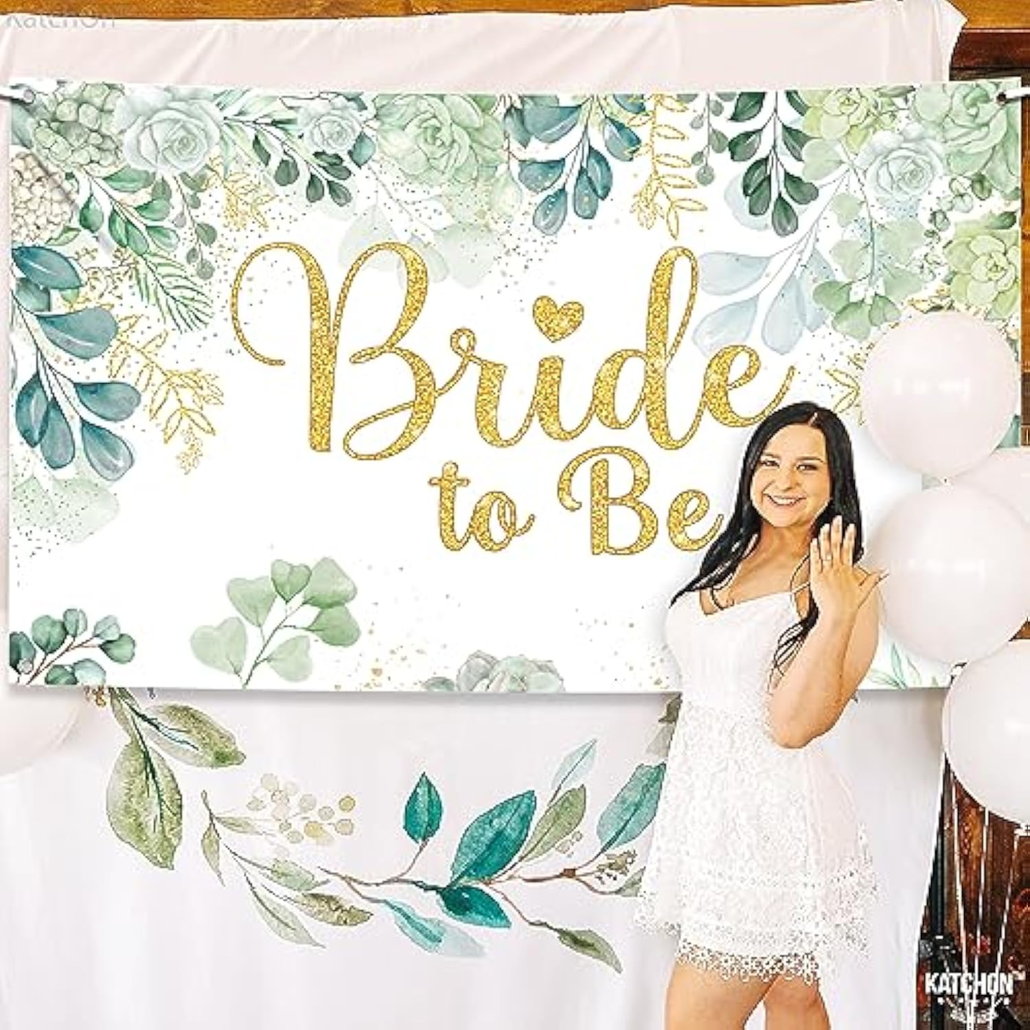 , Green Bride To Be Banner - Xtralarge, 72X44 Inch | Sage Green Brides To Be Sign For Bridal Shower Decorations | Wedding Shower Decorations | Bridal Shower Backdrop | Bride To Be Decorations