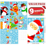 9 Sheets 200+ Christmas Window Stickers Snowflakes Santa Reindeer Decals