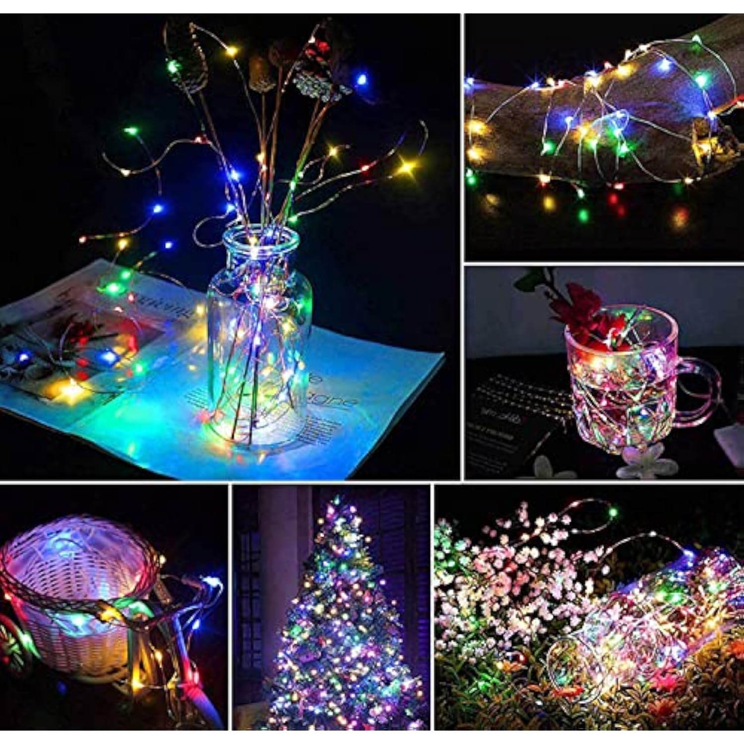 Fairy Lights Battery Operated String Lights 2 Pack 100 Led Waterproof Copper Wire Twinkle Christmas Light With Timer Out