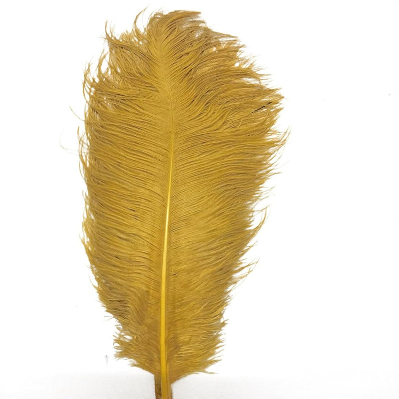 13.5"-15.5" Ostrich Feather Plume Decoration Diy Craft Pack Of 25 (Gold)