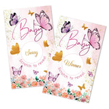 50 Pack Butterfly Baby Theme Scratch Off Game, Pink Scratch Card For Baby Shower Birthday Party Lottery Games Group Games Family Activity, Baby Shower Activity And Idea