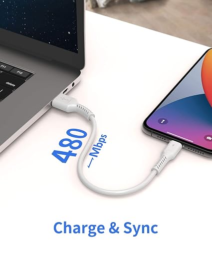 5 Pack 6 Inch Lightning to USB Charging Cable Short Fast Charger Cord for iPhone 12 11 XS XR iPad Air Mini