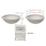 4Pcs 2.76"Ceramic Quartz Crucible Bowl Dish Cup For Melting Gold Silver Copper Whips Tongs Handle 2A Jewelry Refining Casting Pot And 20G Borax