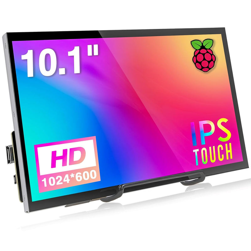 10.1 Inch Raspberry Pi Touchscreen Monitor, 16:9 Ips Lcd Display Fhd 1024×600