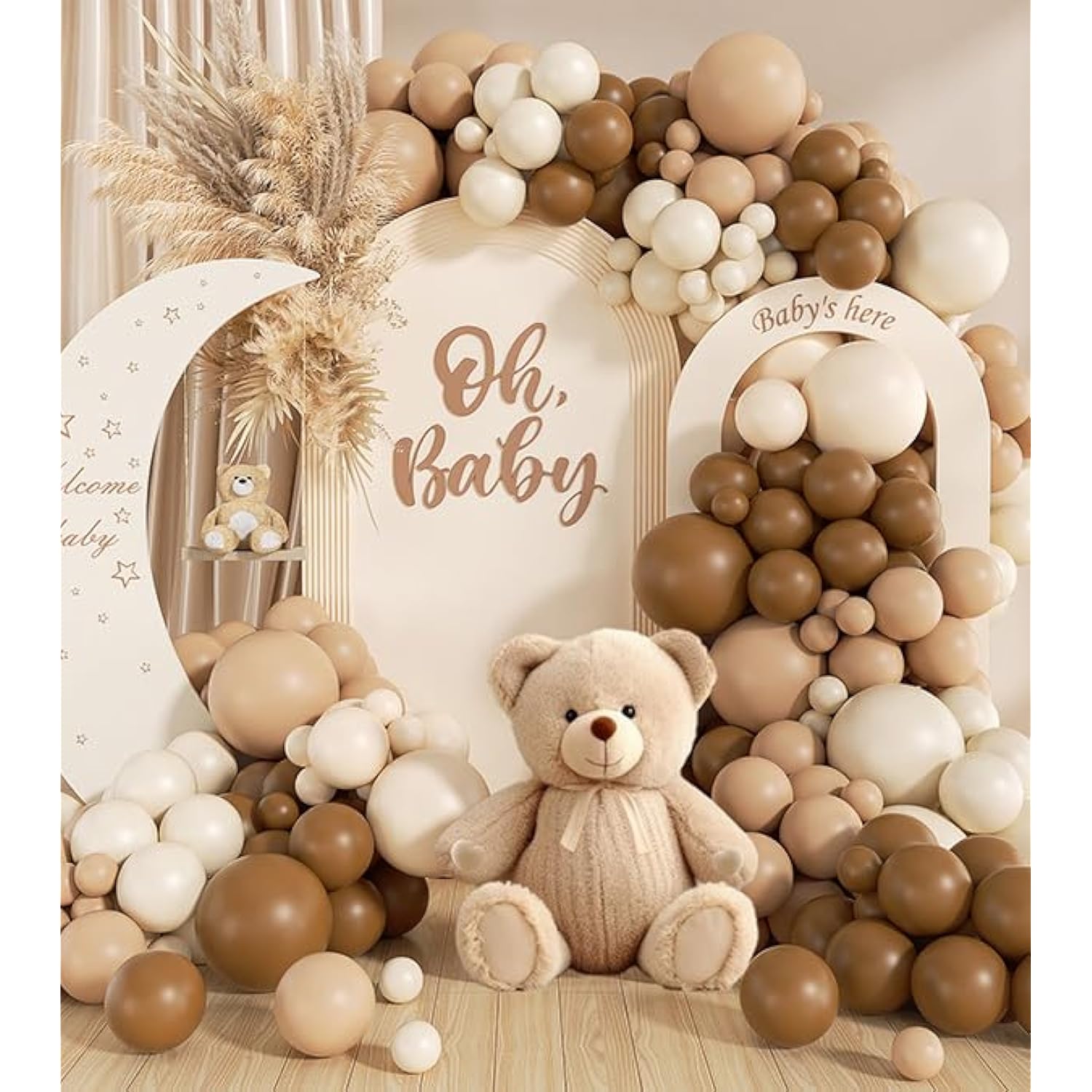 Neutral Balloon Garland Kit 140pcs | Brown Beige Nude Tan Arch Baby Shower