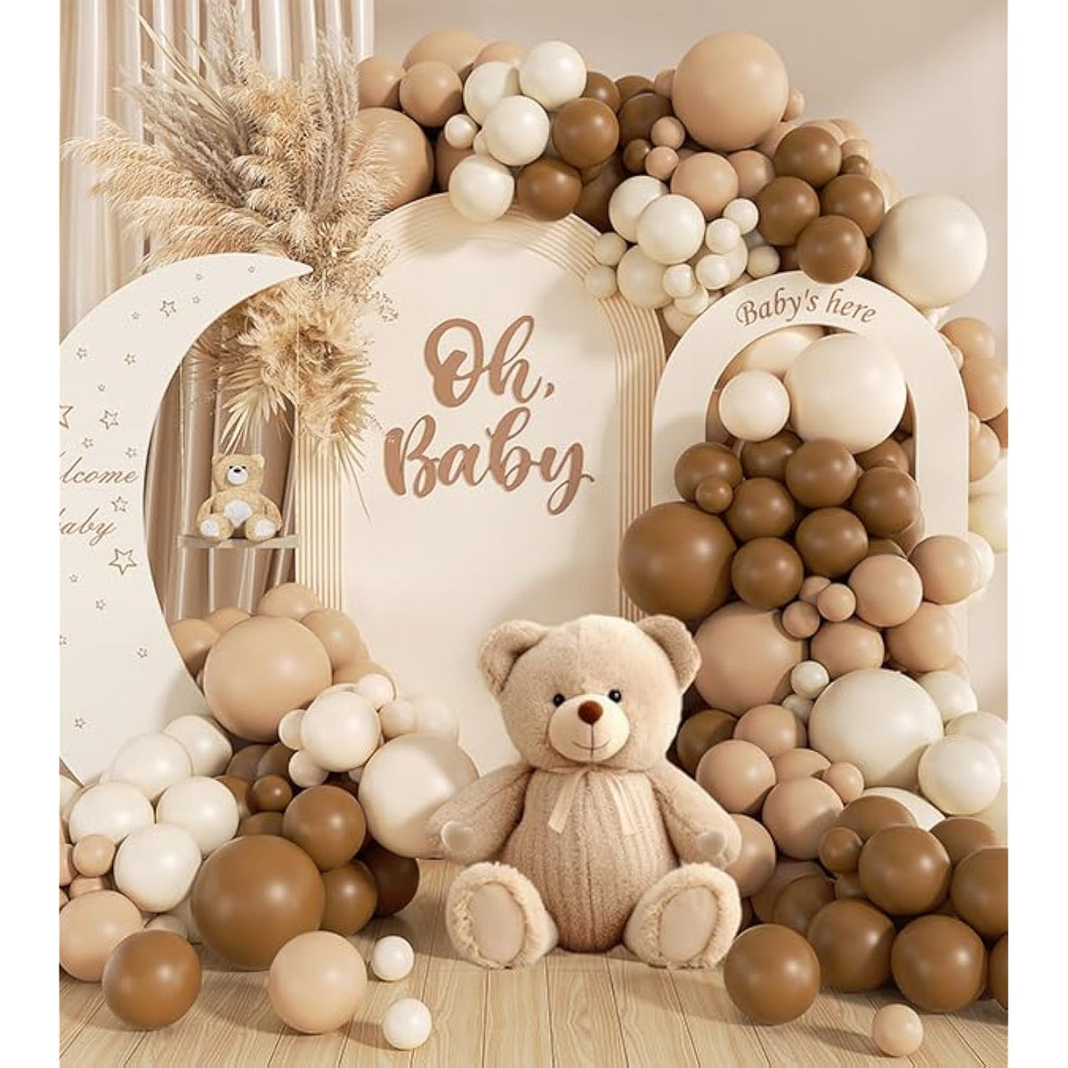 Neutral Balloon Garland Kit 140pcs | Brown Beige Nude Tan Arch Baby Shower