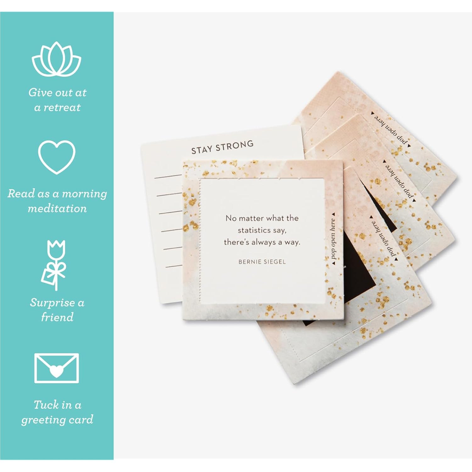 Thoughtfulls Pop-Open Cards — 2-Pack Of Be Strong, Hope — 60 Pop-Open Cards, Each With A Different Message Inside