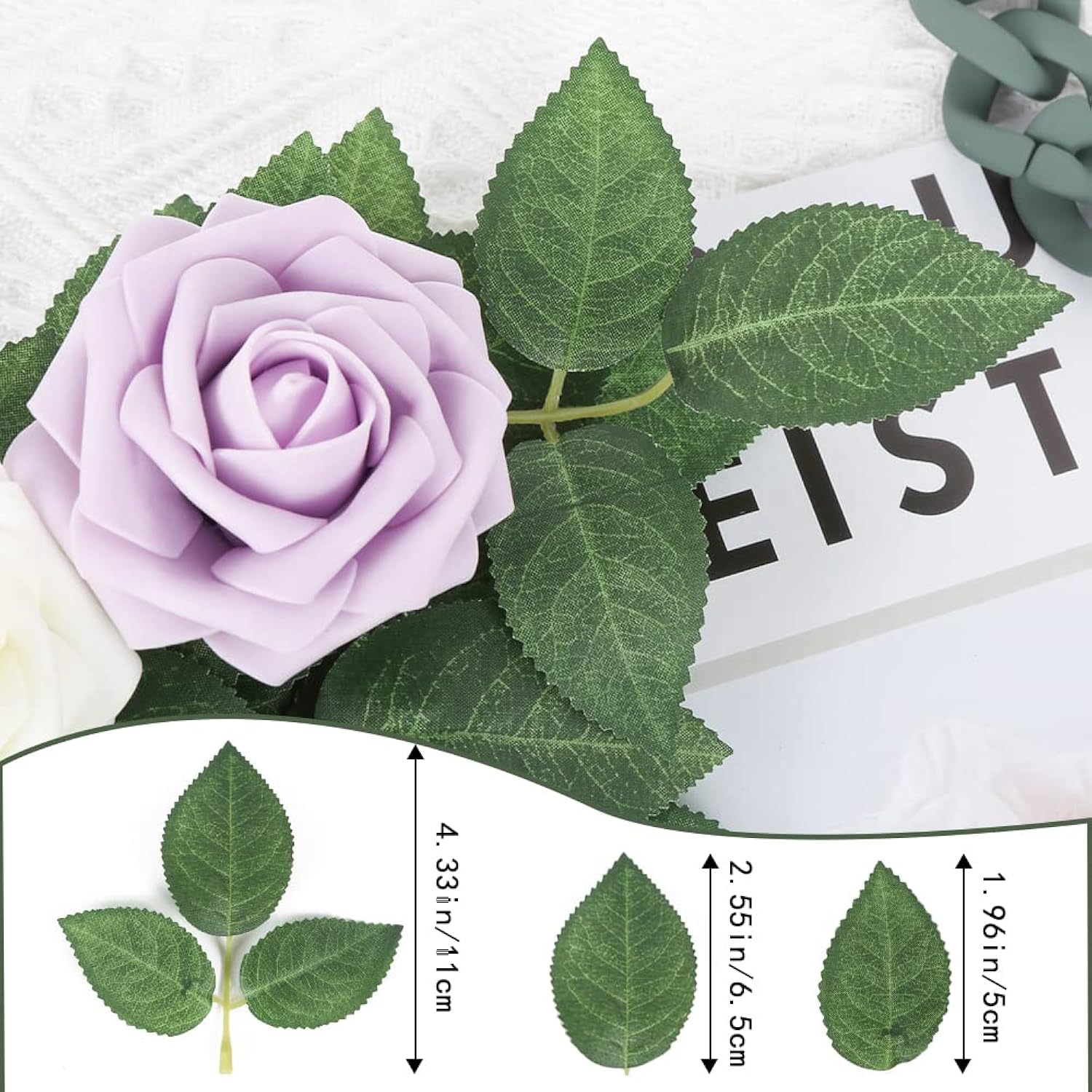 100Pcs Bulk Fake Leaves Greenery Leaves Artificial Fake Rose Flower Leaves For Diy Wedding Bouquets Centerpieces Party Decorations