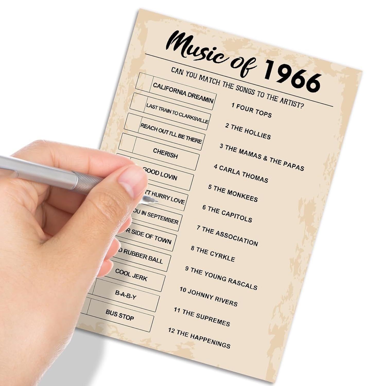 60Th Birthday Party Games, Music Of 1966 Games, Birthday Party Supplies For Adults, Fun 1966S Party Game?Pack Of 30 Cards
