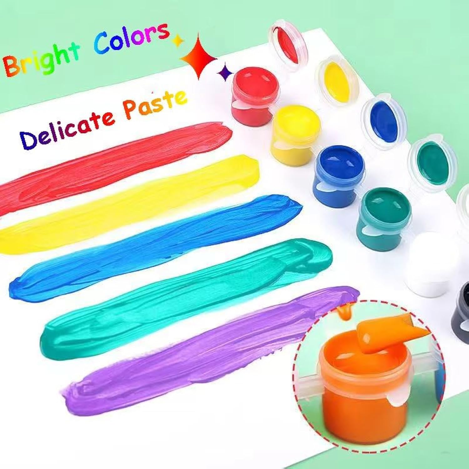 560Pcs Mini Paint Set, 40 Pack Washable Paint Strips Kit With 80 Painting Brushes, 12 Colors Mini Acrylic Paint Set For Painting Craft