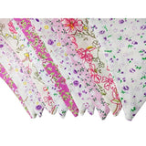 Pink Floral 100% Cotton Bunting Banner For Girls Shabby Chic Wedding Birthday Decoration