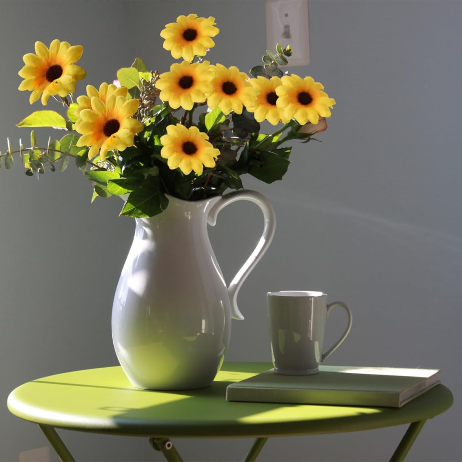 120Pcs Silk Artificial Gerbera Daisy Heads, 1.5 Inch Fabric Fake Chrysanthemum Flowers Floral Heads For Wedding, Party, Home, Beach Decoration And Diy Craft (Yellow)