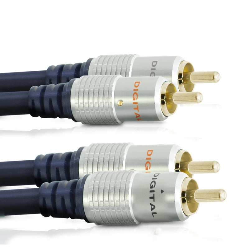 Cablemountain Rca Cables 3.3Ft - Gold Plated 2-Male To 2-Male Rca Audio Cable