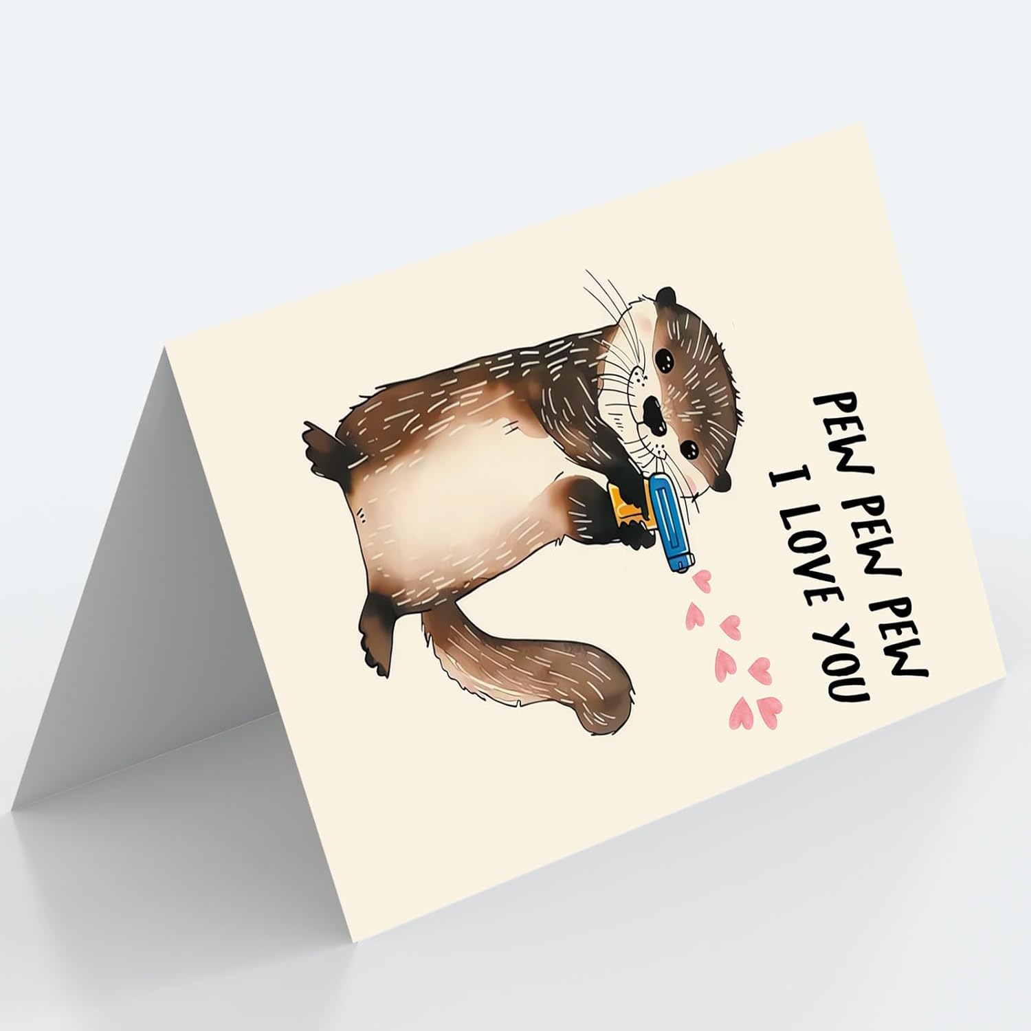 Cute Otter Valentines Day Card For Husband Wife, Sweet Anniversary Birthday Gifts For Girlfriend Boyfriend, I Love You Card