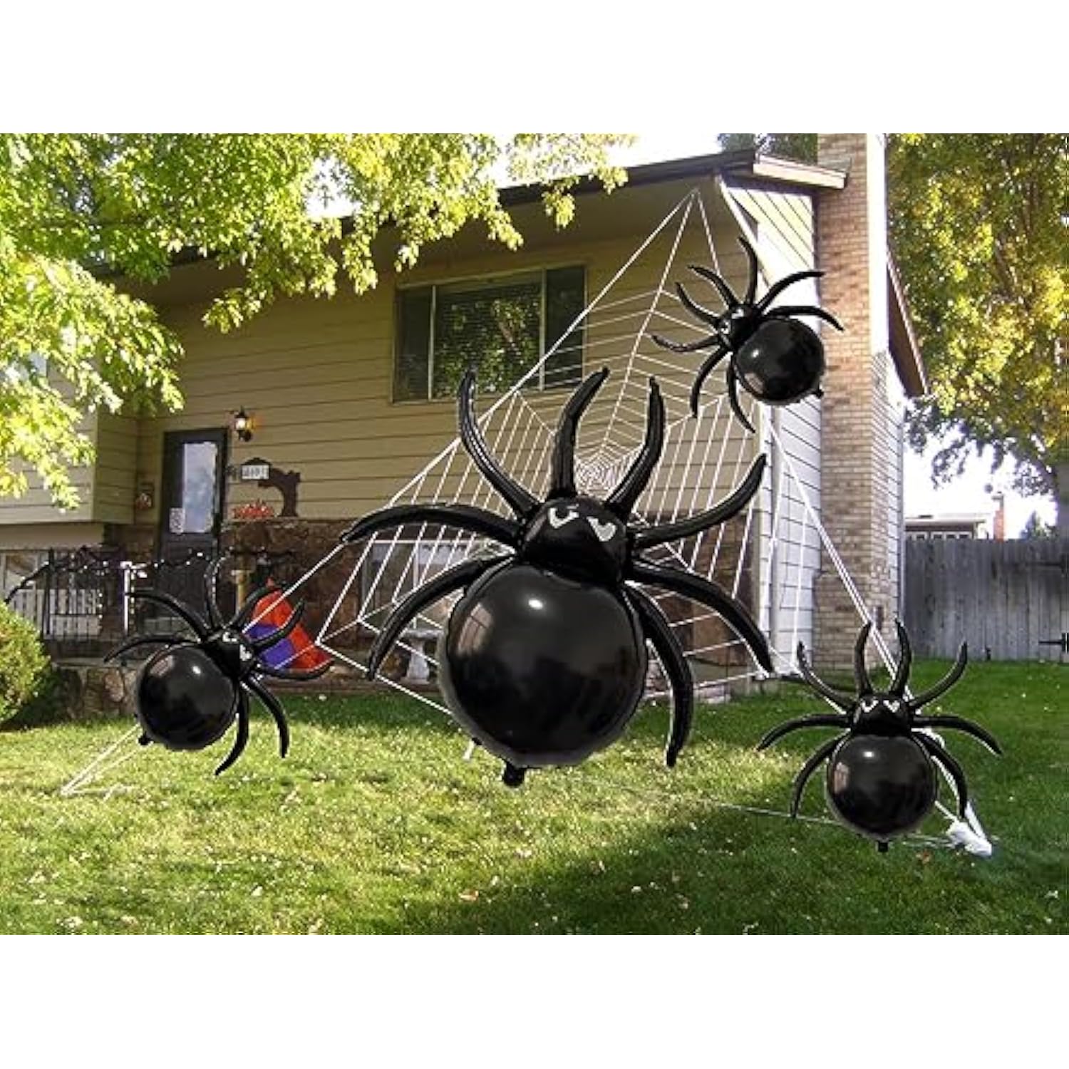 12 Pack Halloween Black Spider Balloons 33" & 17" Foil Balloons Spooky Party Decor