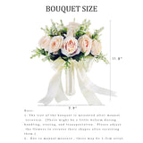 Wedding Bouquets For Bride Bridesmaid Bouquet Champagne Artificial Roses For Wedding Church Home Decoration, Gifts