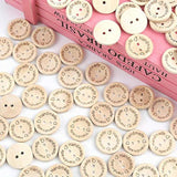 200Pcs 1 Inch Wooden Craft Buttons 25Mm Wood Buttons For Crafts 2 Hole