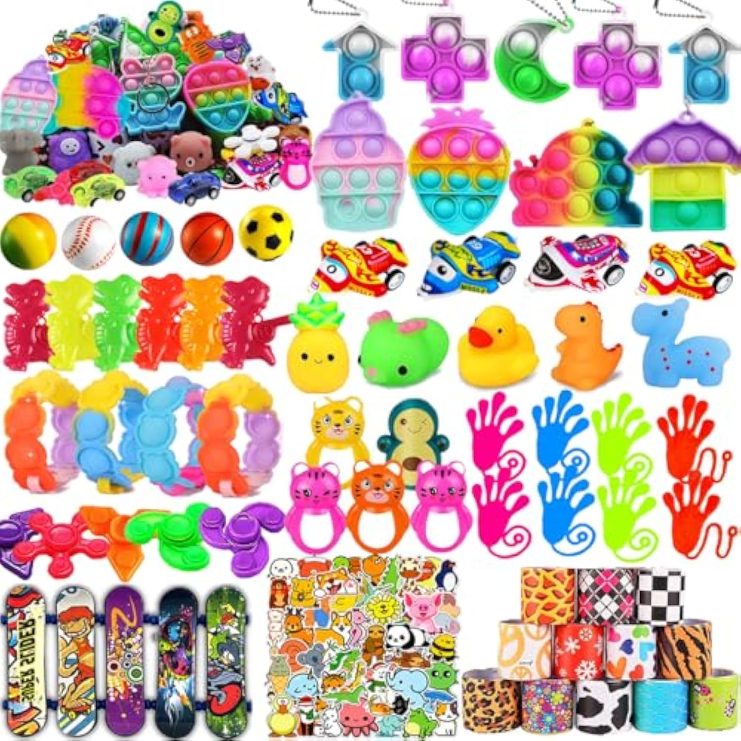 128-piece kids party favor toy set for classroom prizes and goodie bags