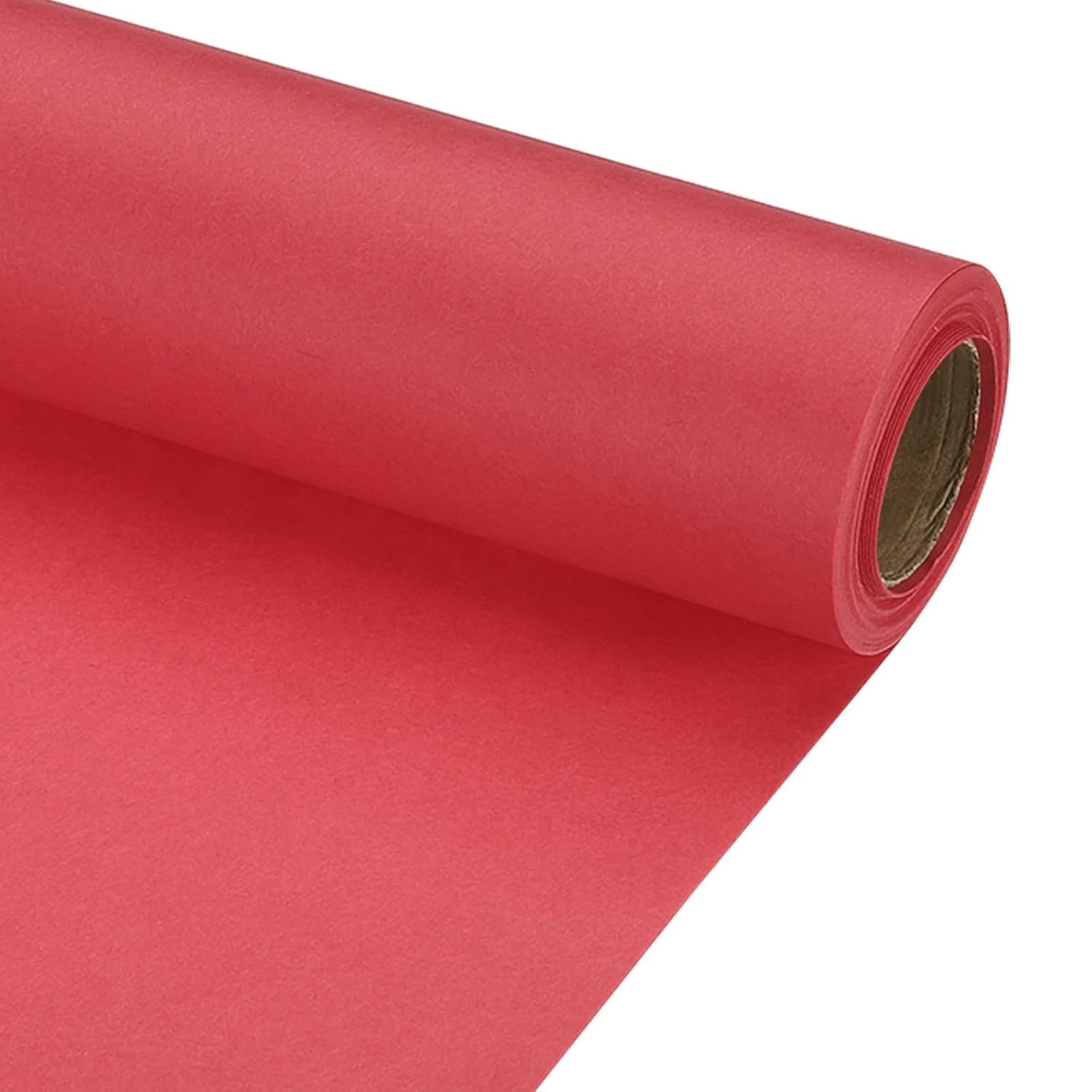 Wrapping Paper, 17" X 300"(25') 70 Gsm Craft Paper Roll Kraft Packing Paper For Poster Bulletin Board, Gift Wrapping, Red