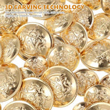 40Pcs Metal Gold Blazer Button Set, Vintage Brass Buttons For Blazer,