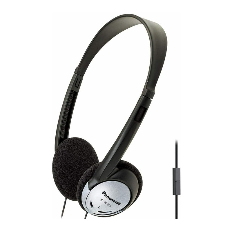 Panasonic Headphones, On-Ear Lightweight Earphones with Microphone and XBS for