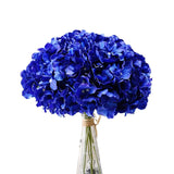 Royal Blue Flowers Hydrangea Artificial Flowers 10Pcs Full Faux Hydrangea Silk Flowers Heads Fake Silk Flowers With Stems For Home Wedding Party Centerpieces Arch Party Decoration