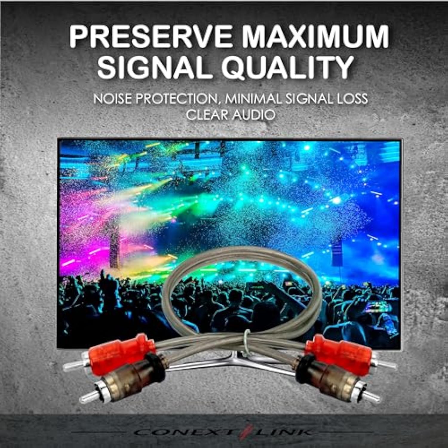 Audio Rca Interconnect Cable Patch Male To Male Ofc Spiral Braid (1.5Ft, 3 Pac