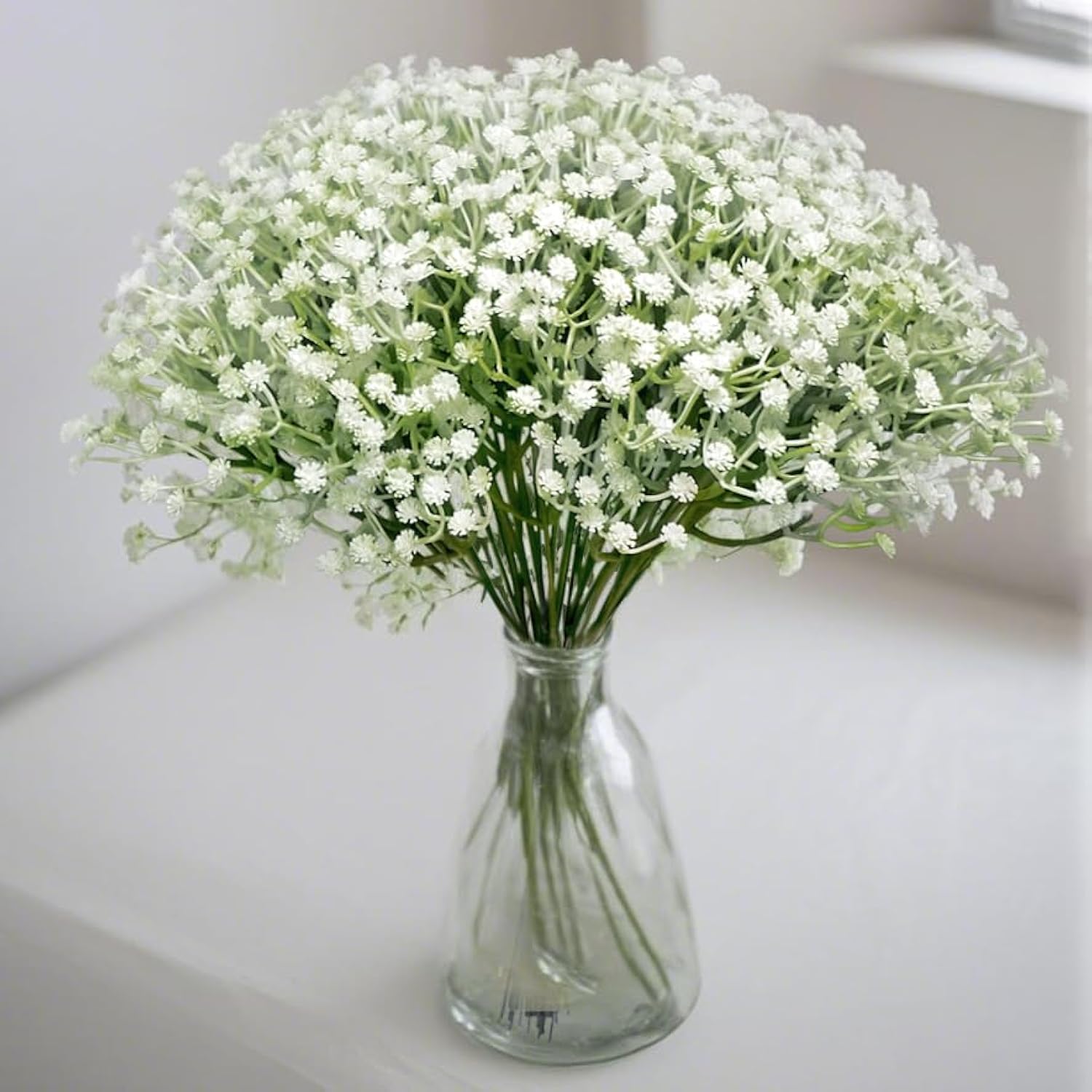 Artificial Baby Breath Flowers Bulk, 20 Stems Faux Gypsophila For Wedding Bouquets, Bridal Decor, Home Decor – Realistic Long-Lasting Fake Flowers, Bendable Stems, 2.8Oz, 11.5 Inch White