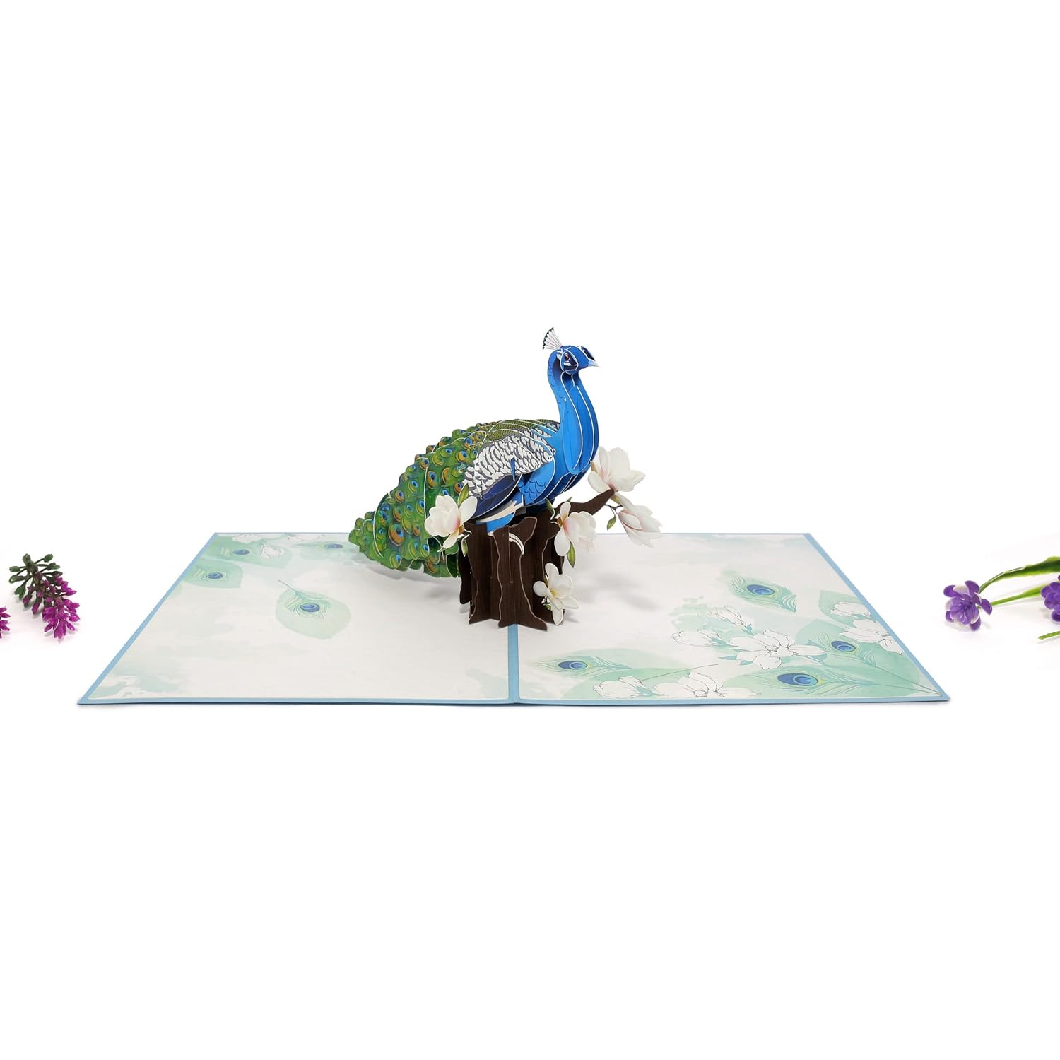 Elegant 3D Peacock Pop-Up Card – Handmade Greeting Card With Floral Perch & Vibrant Feathers – Perfect For Birthdays, Anniversaries, Thank You Notes & Special Occasions, A22