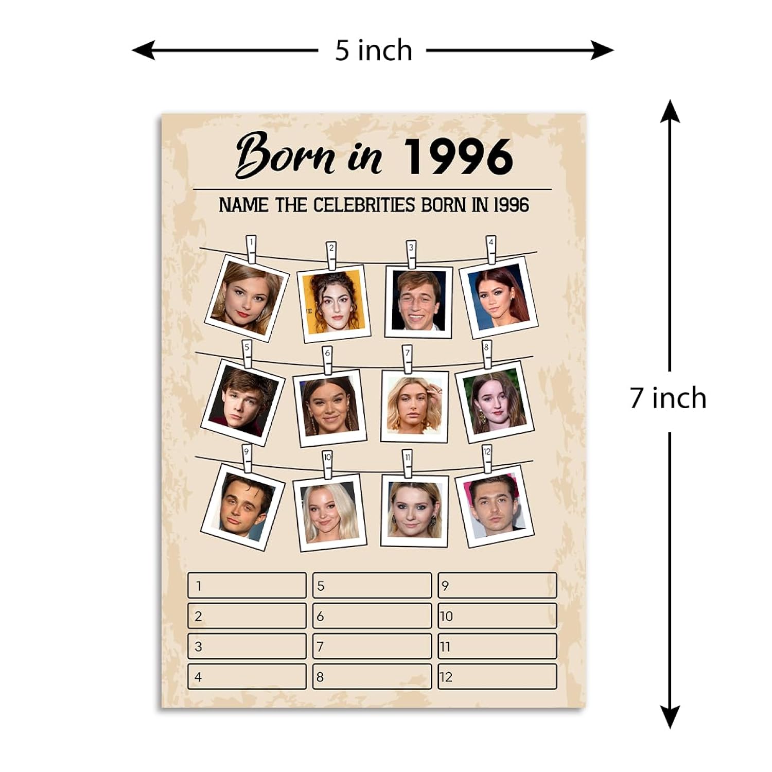 30Th Birthday Party Games, Born In 1996 Games, Birthday Party Supplies For Adults, Fun 1996S Party Game?Pack Of 30 Cards