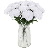 16Pcs White Carnations Artificial Flowers 14.8'' Fake Carnation Silk Flowers With Stem Faux Carnations Flowers For Home Table Centerpiece Wedding Decorations Floral Arrangements (Pure White)